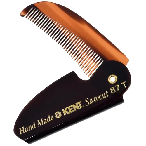 Miniatura 11 de Kent 87T TW - Peine de bolsillo plegable hecho a mano para hombres, peine alisador de cabello de dientes finos para arreglo y peinado diario