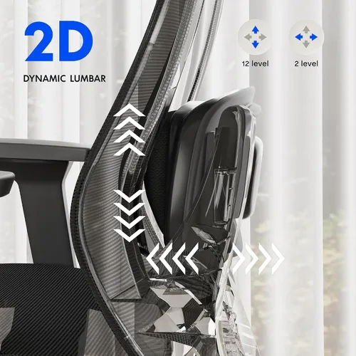 Miniatura 6 de FLEXISPOT Silla de oficina de masaje con reposapiés, silla de escritorio ergonómica de respaldo alto con reposacabezas ajustable, reposabrazos 3D