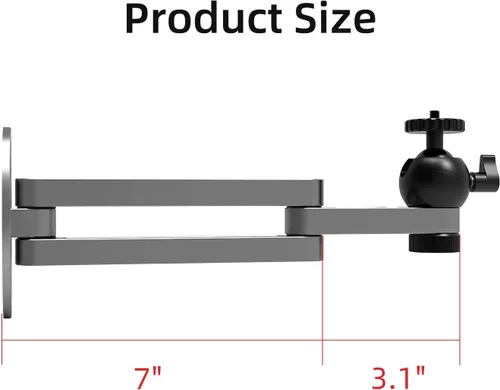 Miniatura 5 de Soporte de pared plegable para proyector de aleación de aluminio, soporte de pared ajustable para proyector, soporte de proyector universal