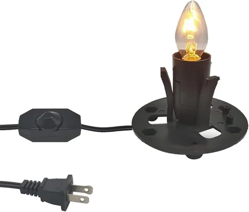 Miniatura 5 de Himalayan Salt Lamp Cord Replacement with Dimmer Switch, 5 Feet Cords with Base Assembly and 6 E12 Halogen Bulbs