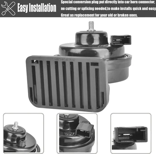 Miniatura 4 de Kit de bocina de repuesto para automóvil para Toyota, 12 V, impermeable, eléctrico, de tono alto/bajo, bocina de caracol con rejilla mejorada