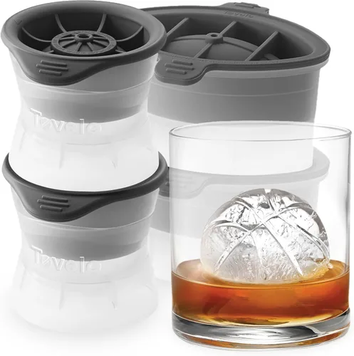 Miniatura 6 de Tovolo - Juego de moldes de hielo deportivos de 4 piezas - Grandes moldes de hielo artesanales para cócteles de whisky, formas de balón de fútbol