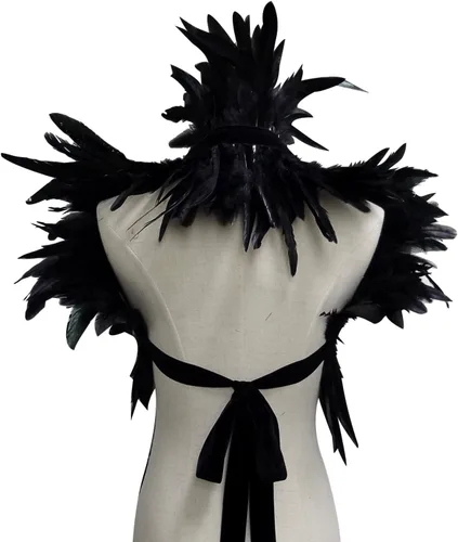 Miniatura 5 de L'VOW Victorian Real Natural Feather Shrug Shawl Shoulder Wrap Cape Gothic Collar