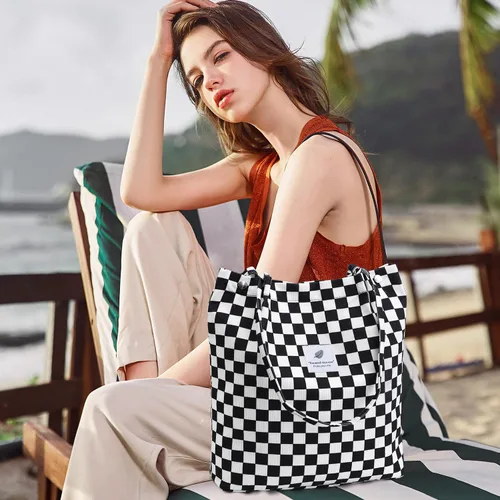 Miniatura 146 de Ayieyill - Bolsa de pana para mujer y niña, con correa de lona para colgar al hombro, bolsa con bolsillo