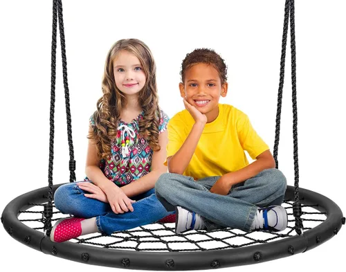 Sorbus Saucer Tree Swing - Columpio redondo de disco para niños al aire libre – 40 pulgadas resistente asiento de 220 libras – fácil de instalar