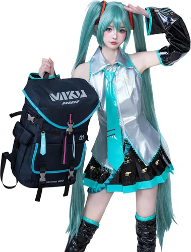 Miniatura 4 de Mochila de anime serie de colaboración para Hatsune Miku, mochila de viaje Techwear de 22L, mochila para mujeres y hombres Miku - Mochila de 22 l