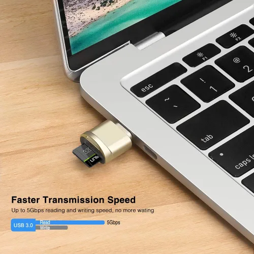 Miniatura 4 de BorlterClamp - Lector de tarjetas micro SD USB C (paquete de 2 unidades), lector de tarjetas de memoria OTG TF compatible con laptop, MacBook