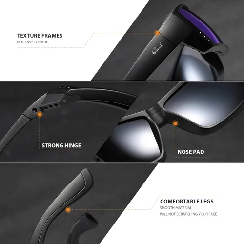 Miniatura 5 de Bevi Gafas de sol deportivas polarizadas ultraligeras TR90, lentes de montura flexibles y duraderas para hombres y mujeres Azul