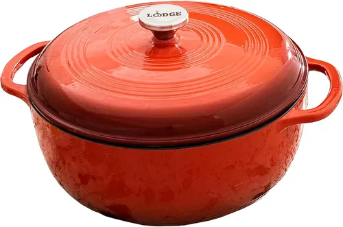 Miniatura 11 de Lodge - Horno holandés de hierro fundido esmaltado, 7.5 cuartos de galón, albaricoque