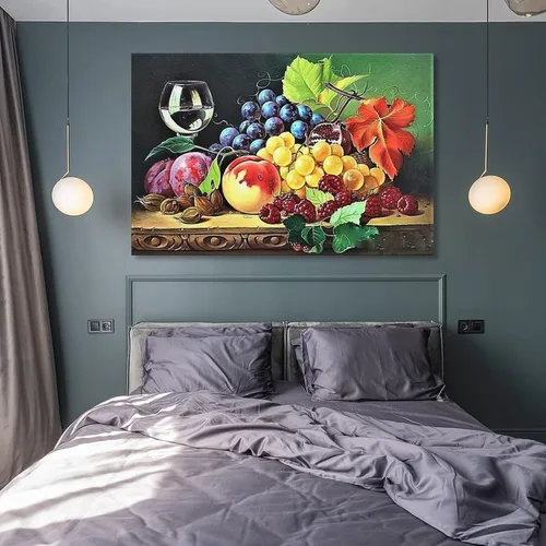Miniatura 8 de Arte de pared vintage con imágenes de vino, obras de arte de vino y frutas, pintura al óleo sobre lienzo para comedor, lienzo, impresiones