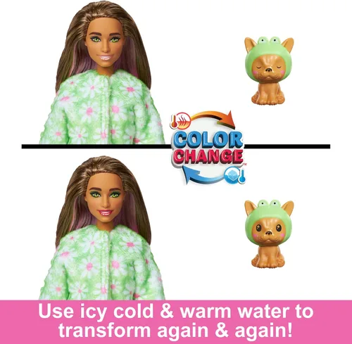 Miniatura 5 de Muñeca y accesorios Barbie Cutie Reveal con disfraz de animal y 10 sorpresas, incluyendo cambio de color, cachorro como rana en disfraz -Serie