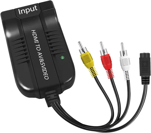 Miniatura 2 de HD 1080p HDMI a macho AV 3RCA S-Video compuesto convertidor de audio adaptador compatible con PAL/NTSC con micro cable