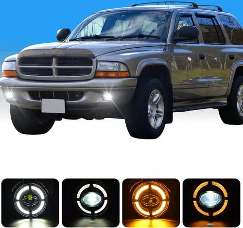Miniatura 5 de Luces antiniebla LED y DRL para compatibles con Dodge Dakota 1997 1998 1999 2000/Dodge Durango 1998-2000, un par de luces antiniebla delanteras