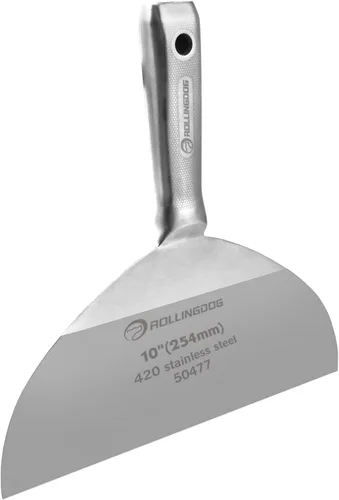 Miniatura 9 de ROLLINGDOG Herramienta de pintor 10 en 1 - Hoja de una pieza pulida en espejo de acero inoxidable y mango grabado con láser, cuchillo de masilla