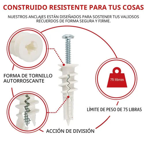 Miniatura 2 de CrimsonMark Juego de 120 piezas de anclajes y tornillos autoperforantes #8 para paneles de yeso #8 x 1-1/4" - Magníficos anclajes de pared