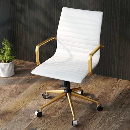 Miniatura 11 de Silla de oficina gris, ergonómica, silla de escritorio para computadora, silla ejecutiva para sala de conferencias, silla de oficina moderna