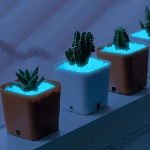 Miniatura 3 de 300 piezas de piedras que brillan en la oscuridad, guijarros luminosos, piedras luminosas para exteriores para pecera, jardín, patio, acuario