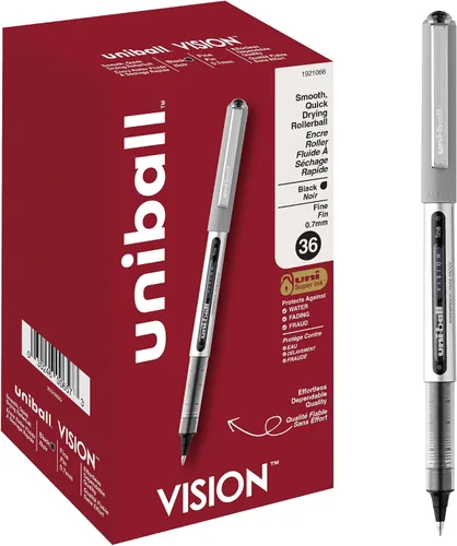 Miniatura 9 de uni-ball Vision Stick - Bolígrafos de punta fina, tinta negra, paquete de 4 unidades Negro