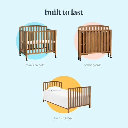 Miniatura 6 de DaVinci Dylan Cuna portátil 3 en 1 para bebé con ruedas - Conversión a cama para niños pequeños y sofá cama - Perfecta para espacios pequeños