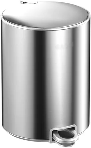 Miniatura 8 de Trash Bin 3.17Gallon Stainless Steel Pedal Trash Can Creative Household Round Trash Cans with Lid Living Room Bedroom Office Large Capacity Toilet