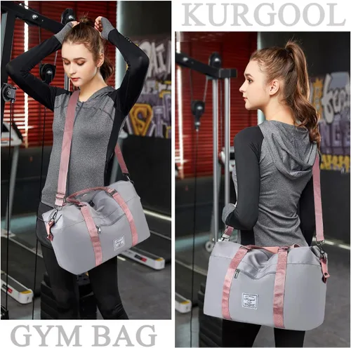 Miniatura 2 de Bolsa de gimnasio con bolsillo húmedo, bolsa de viaje plegable para fin de semana para mujer, bolsa de noche impermeable para viajes, gimnasio, yoga