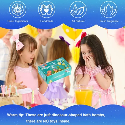 Miniatura 5 de Bombas de baño para niños – Bomba de baño de huevos de dinosaurio XL con juguetes sorpresa en el interior, juego de regalo de bomba de baño