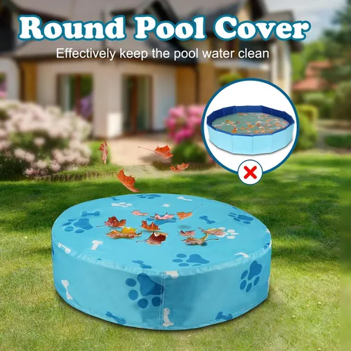 Miniatura 7 de Rypet Cubierta plegable redonda para piscina de mascotas de 71 pulgadas, fundas de piscina para niños, a prueba de fugas, lavables, accesorios