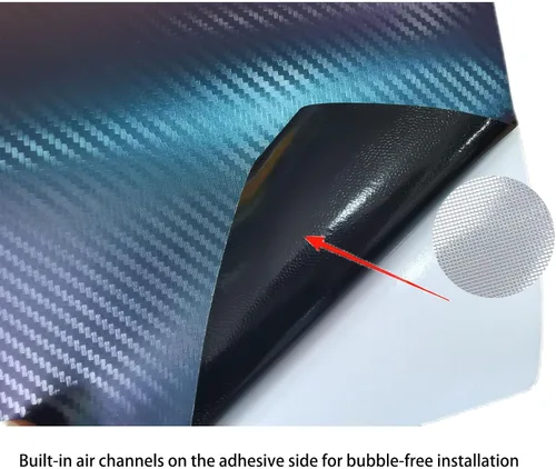 Miniatura 5 de Envoltura de Vinilo de Fibra de Carbono, Envoltura de Vinilo Púrpura Brillante para Automóvil, Encantador Camaleón Azul a Púrpura Autoadhesivo 1 pie