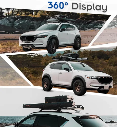 Miniatura 5 de Rieles de techo y barras transversales para Mazda CX5 CX-5, fácil instalación, no requiere perforación, juego completo en negro elegante (2017-2025)