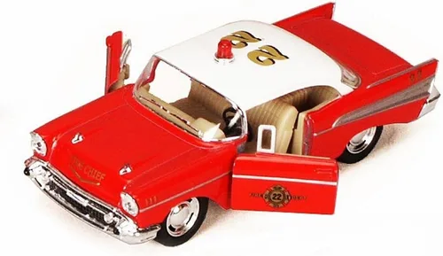 KiNSMART 1957 Chevy Bel Air Coupé 1:40 Escala 5" Coche de juguete clásico de metal fundido a presión (Rescate de Bomberos)