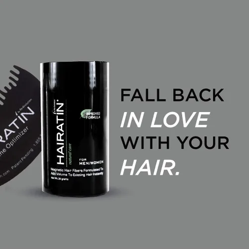 Miniatura 7 de HAIRATIN Fibras de construcción del cabello (AUBURN) Indetectables Botella de 0.99 oz Oculta completamente Cabello fino para mujeres