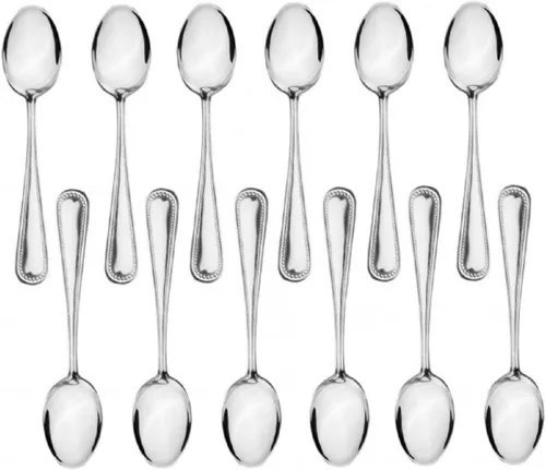 Miniatura 12 de TrueCraftware - Juego de 12 cucharas de caldo de acero inoxidable Jewel - Juego de cubiertos de acero inoxidable para el hogar y restaurante