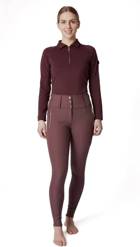 Miniatura 3 de HORZE Tiana Equestrian - Polo de entrenamiento de manga larga con malla para mujer