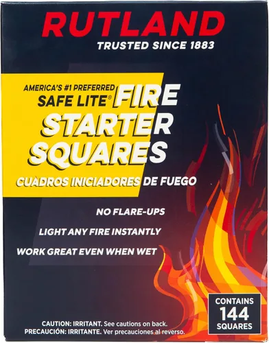 Miniatura 7 de Rutland Safe Lite - Cuadrados de iniciación de fuego, arrancadores de carbón pesado para chimenea, parrilla, barbacoa y fogatas, accesorios