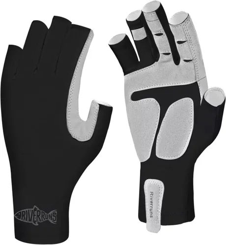 Riverruns Guantes de pesca UPF 50+ con protección UV para hombres y mujeres para exteriores, kayak, remo, remo, canoa, senderismo