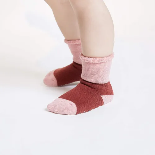 Miniatura 5 de VWU - Medias de altura media con antideslizante, de algodón grueso y cálido, unisex, talla 0-6T, paquete de 6 pares