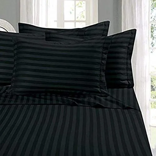 Miniatura 6 de Elegant Comfort 1500 Premier resistente a las arrugas y a la decoloración, juego de sábanas de lujo suave y sedoso de calidad de hotel a rayas