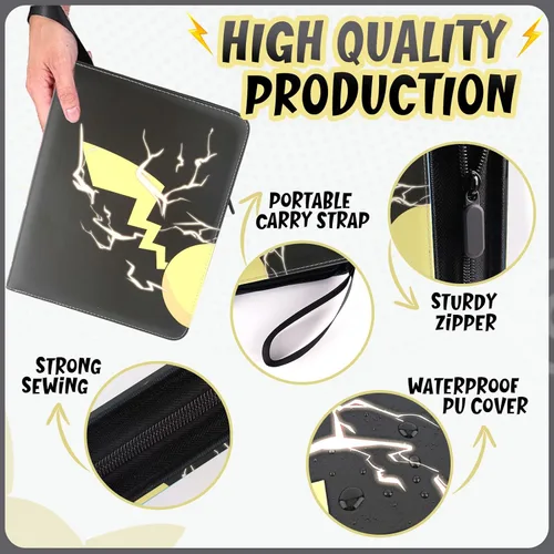 Miniatura 3 de Carpeta de tarjetas con 9 bolsillos, 900 bolsillos con 50 fundas extraíbles, soporte para álbum con cremallera para coleccionista de tarjetas