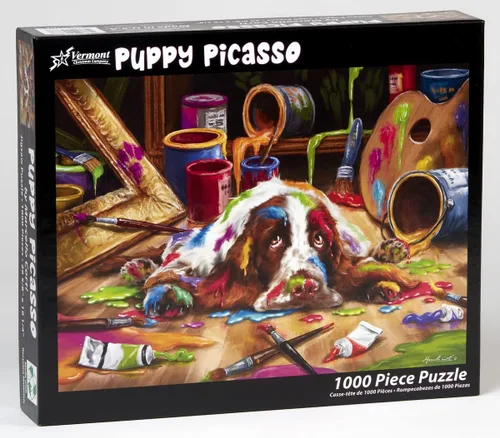 Miniatura 2 de Vermont Christmas Company Puppy Picasso - Rompecabezas de 1000 piezas