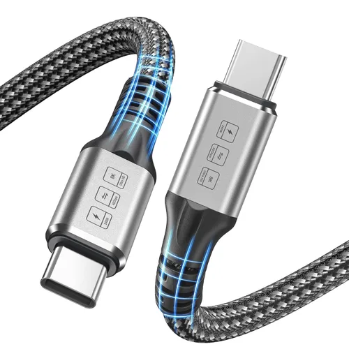 Cable Thunderbolt 4, cable USB C a USB C de 240 W soporta transferencia de fecha de 40 Gbps, pantalla 8K y 4K, cable Thunderbolt4 a USB C de 6.6