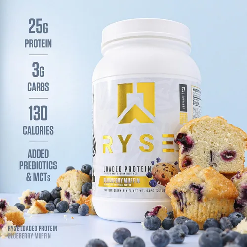 Miniatura 4 de RYSE - Proteína en polvo enriquecida, 25 g, de suero aislado y concentrado con fibra prebiótica y TCM, baja en carbohidratos y azúcar, fácil