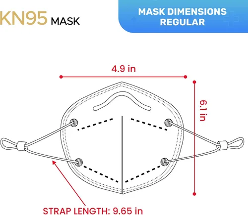 Miniatura 6 de Well Before KN95 - Paquete de 10 mascarillas desechables Mascarilla envuelta individualmente con lazo ajustable para las orejas