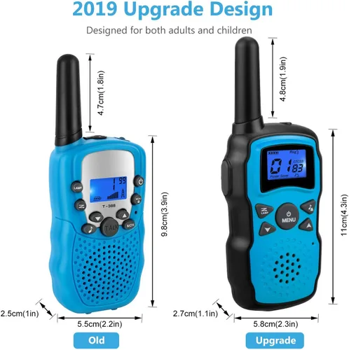 Miniatura 3 de Wishouse Walkie Talkies recargables para niños, paquete de 4 con 2 cargadores USB, radios bidireccionales de largo alcance para adultos y familia