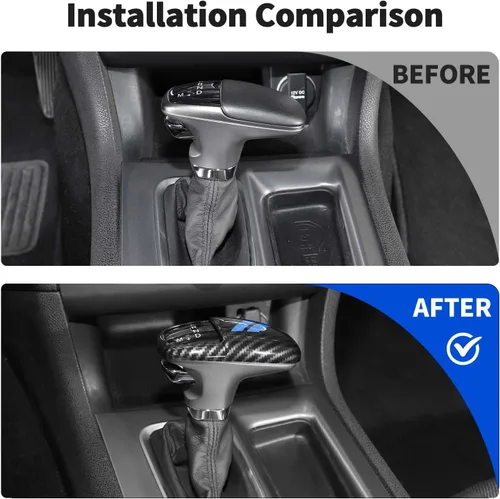 Miniatura 2 de JWWY Pomos de palanca de cambios para Dodge Challenger Charger 2015-2025+ Durango 2018-2023, accesorios interiores, fibra de carbono azul