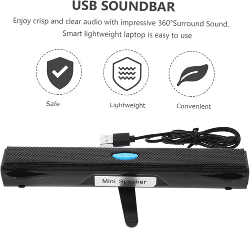 Miniatura 6 de TEHAUX -19 Altavoz Mini Barra De Sonido Módulo Estéreo 360 ° Sonido Surround Compatible Tv Tablet