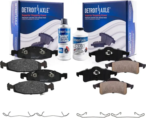 Miniatura 64 de Detroit Axle - Pastillas de Freno Delantero Izquierdo Reemplazo de Pinza de Disco para Dodge Ram 1500 Dakota Mitsubishi Raider - Juego de 3 piezas