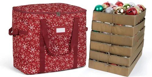 Miniatura 99 de Covermates Keepsakes Bolsa de almacenamiento ajustable para adornos, poliéster resistente, separadores acolchados y bandejas FlexGrid, organizador