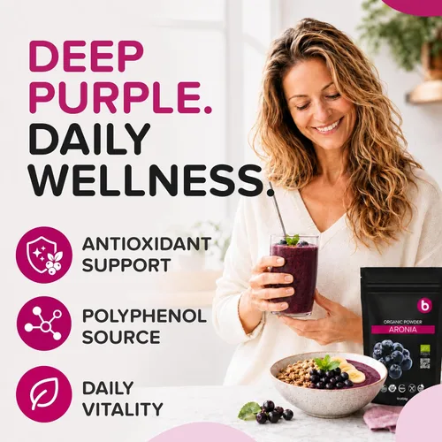 Miniatura 2 de Polvo de bayas de Aronia natural, superalimento de chokeberry negro, alto en antocianinas y polifenoles, apoya el sistema inmunológico