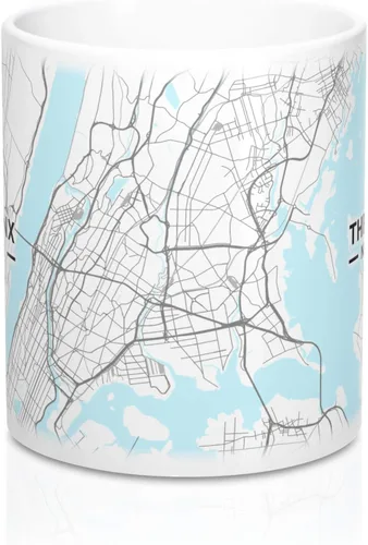 Miniatura 2 de The Bronx, New York NY Map Taza (11 oz)