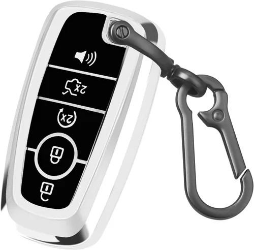 Miniatura 18 de QBUC para Ford Funda para llavero con llavero, Funda de TPU suave para llave de coche Compatible con Ford Fusion F150 F250 F350 F450 F550 Edge